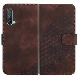 For OnePlus Nord CE 5G YX0060 Elephant Head Embossed Phone Leather Case with Lanyard(Coffee)