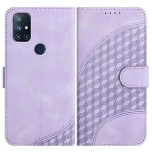 For OnePlus Nord N10 5G YX0060 Elephant Head Embossed Phone Leather Case with Lanyard(Light Purple)