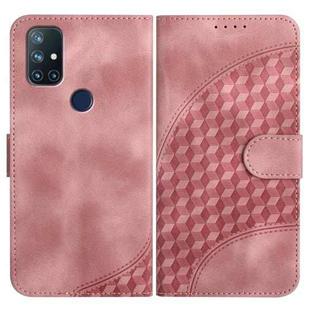 For OnePlus Nord N10 5G YX0060 Elephant Head Embossed Phone Leather Case with Lanyard(Pink)