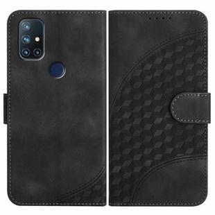 For OnePlus Nord N10 5G YX0060 Elephant Head Embossed Phone Leather Case with Lanyard(Black)