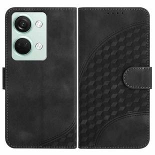 For OnePlus Ace 2V YX0060 Elephant Head Embossed Phone Leather Case with Lanyard(Black)