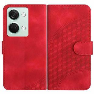 For OnePlus Ace 2V YX0060 Elephant Head Embossed Phone Leather Case with Lanyard(Red)