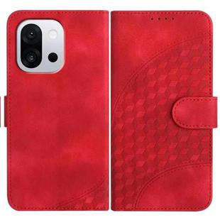 For OnePlus 13T Elephant Head Embossed Phone Leather Case with Lanyard(Red)