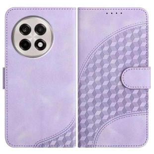 For OnePlus Ace 5 / 13R Global Elephant Head Embossed Phone Leather Case with Lanyard(Light Purple)