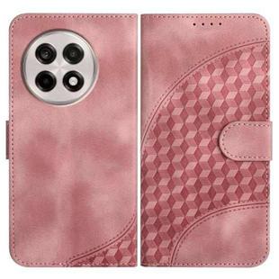 For OnePlus Ace 5 / 13R Global Elephant Head Embossed Phone Leather Case with Lanyard(Pink)
