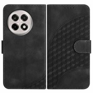 For OnePlus Ace 5 / 13R Global Elephant Head Embossed Phone Leather Case with Lanyard(Black)