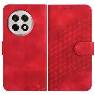 For OnePlus Ace 5 / 13R Global Elephant Head Embossed Phone Leather Case with Lanyard(Red)