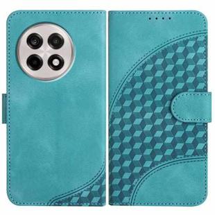 For OnePlus Ace 5 / 13R Global Elephant Head Embossed Phone Leather Case with Lanyard(Light Blue)