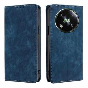 For Itel RS4 4G RFID Anti-theft Brush Magnetic Leather Phone Case(Blue)