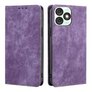 For Itel A50 4G RFID Anti-theft Brush Magnetic Leather Phone Case(Purple)