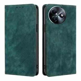 For Itel S24 4G RFID Anti-theft Brush Magnetic Leather Phone Case(Green)