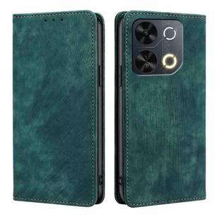 For Itel P65 RFID Anti-theft Brush Magnetic Leather Phone Case(Green)