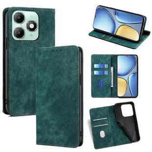 For itel A90 4G RFID Anti-theft Brush Magnetic Leather Phone Case(Green)
