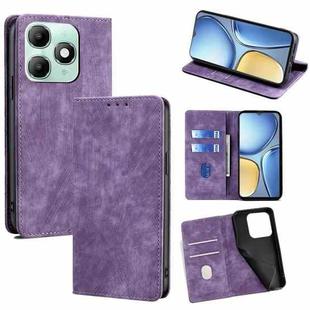 For itel A90 4G RFID Anti-theft Brush Magnetic Leather Phone Case(Purple)