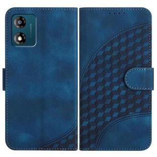 For Motorola Moto E13 YX0060 Elephant Head Embossed Phone Leather Case with Lanyard(Royal Blue)