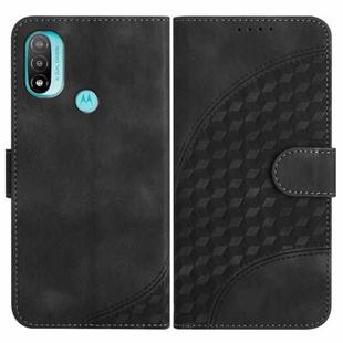 For Motorola Moto E20 4G YX0060 Elephant Head Embossed Phone Leather Case with Lanyard(Black)