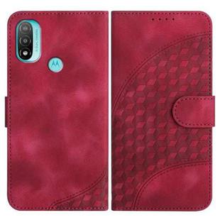 For Motorola Moto E20 4G YX0060 Elephant Head Embossed Phone Leather Case with Lanyard(Rose Red)