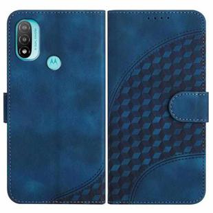 For Motorola Moto E20 4G YX0060 Elephant Head Embossed Phone Leather Case with Lanyard(Royal Blue)