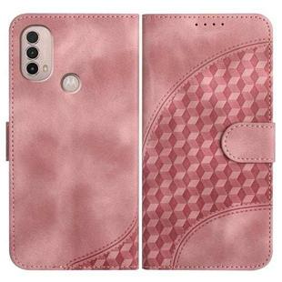 For Motorola Moto E40/E30 YX0060 Elephant Head Embossed Phone Leather Case with Lanyard(Pink)