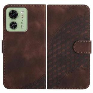 For Motorola Edge 40 YX0060 Elephant Head Embossed Phone Leather Case with Lanyard(Coffee)