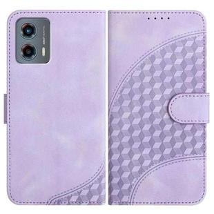 For Motorola Moto G 5G 2023 YX0060 Elephant Head Embossed Phone Leather Case with Lanyard(Light Purple)
