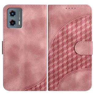 For Motorola Moto G 5G 2023 YX0060 Elephant Head Embossed Phone Leather Case with Lanyard(Pink)