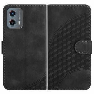 For Motorola Moto G 5G 2023 YX0060 Elephant Head Embossed Phone Leather Case with Lanyard(Black)