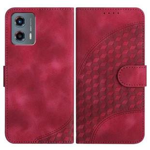 For Motorola Moto G 5G 2023 YX0060 Elephant Head Embossed Phone Leather Case with Lanyard(Rose Red)