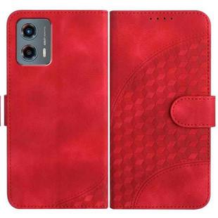 For Motorola Moto G 5G 2023 YX0060 Elephant Head Embossed Phone Leather Case with Lanyard(Red)