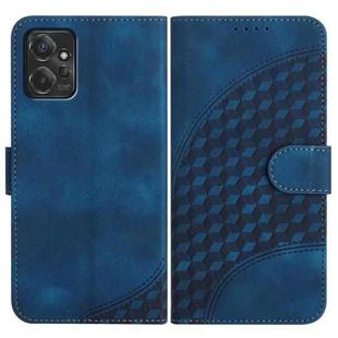 For Motorola Moto G Power 2023 YX0060 Elephant Head Embossed Phone Leather Case with Lanyard(Royal Blue)