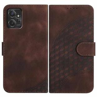 For Motorola Moto G Power 2023 YX0060 Elephant Head Embossed Phone Leather Case with Lanyard(Coffee)