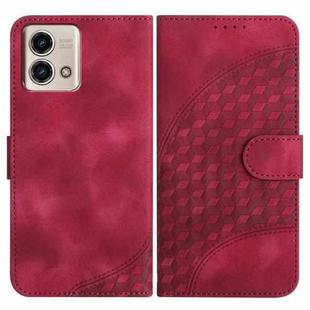 For Motorola Moto G Stylus 5G 2023 YX0060 Elephant Head Embossed Phone Leather Case with Lanyard(Rose Red)