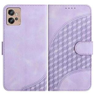 For Motorola Moto G32 YX0060 Elephant Head Embossed Phone Leather Case with Lanyard(Light Purple)