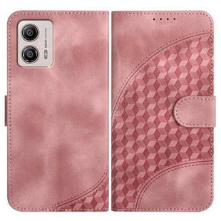 For Motorola Moto G53 5G/G13/G23/G53 YX0060 Elephant Head Embossed Phone Leather Case with Lanyard(Pink)