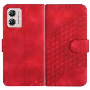 For Motorola Moto G53 5G/G13/G23/G53 YX0060 Elephant Head Embossed Phone Leather Case with Lanyard(Red)