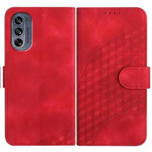 For Motorola Moto G62 5G YX0060 Elephant Head Embossed Phone Leather Case with Lanyard(Red)