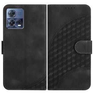 For Motorola Moto S30 Pro 5G/Edge 30 Fusion 5G YX0060 Elephant Head Embossed Phone Leather Case with Lanyard(Black)