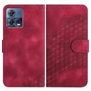 For Motorola Moto S30 Pro 5G/Edge 30 Fusion 5G YX0060 Elephant Head Embossed Phone Leather Case with Lanyard(Rose Red)