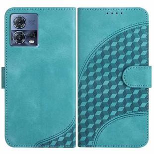 For Motorola Moto S30 Pro 5G/Edge 30 Fusion 5G YX0060 Elephant Head Embossed Phone Leather Case with Lanyard(Light Blue)