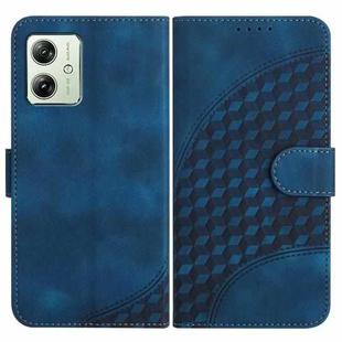For Motorola Moto G54 Global YX0060 Elephant Head Embossed Phone Leather Case with Lanyard(Royal Blue)