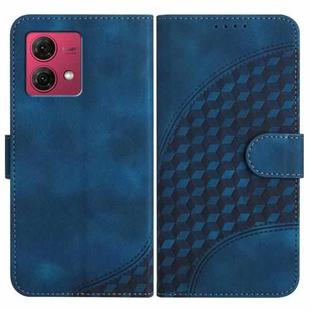 For Motorola Moto G84 5G YX0060 Elephant Head Embossed Phone Leather Case with Lanyard(Royal Blue)