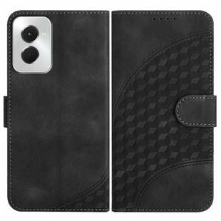 For Motorola Moto G Power 5G 2024 YX0060 Elephant Head Embossed Phone Leather Case with Lanyard(Black)