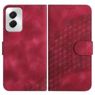 For Motorola Moto G Power 5G 2024 YX0060 Elephant Head Embossed Phone Leather Case with Lanyard(Rose Red)