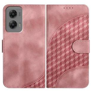 For Motorola Moto G Stylus 5G 2024 YX0060 Elephant Head Embossed Phone Leather Case with Lanyard(Pink)