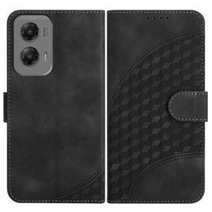 For Motorola Moto G Stylus 5G 2024 YX0060 Elephant Head Embossed Phone Leather Case with Lanyard(Black)