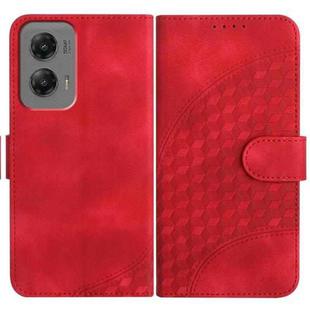 For Motorola Moto G Stylus 5G 2024 YX0060 Elephant Head Embossed Phone Leather Case with Lanyard(Red)