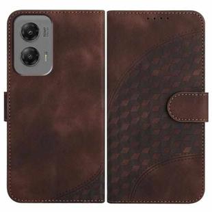 For Motorola Moto G Stylus 5G 2024 YX0060 Elephant Head Embossed Phone Leather Case with Lanyard(Coffee)