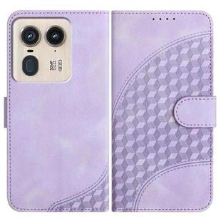 For Motorola Moto X50 Ultra YX0060 Elephant Head Embossed Phone Leather Case with Lanyard(Light Purple)