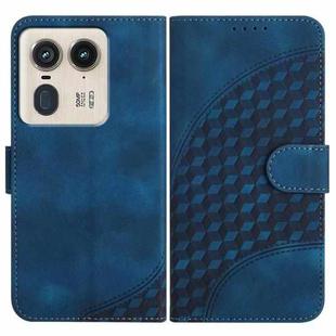 For Motorola Moto X50 Ultra YX0060 Elephant Head Embossed Phone Leather Case with Lanyard(Royal Blue)