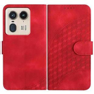 For Motorola Moto X50 Ultra YX0060 Elephant Head Embossed Phone Leather Case with Lanyard(Red)